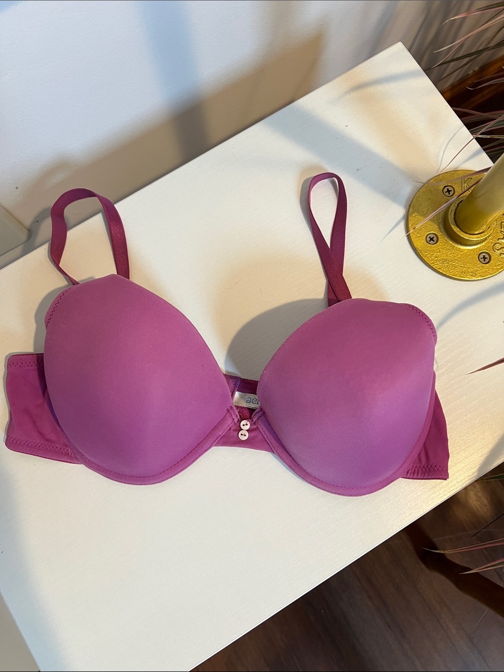 Aerie Plunge T-Shirt Bra in Deep Pink - 34B - Katie Bra